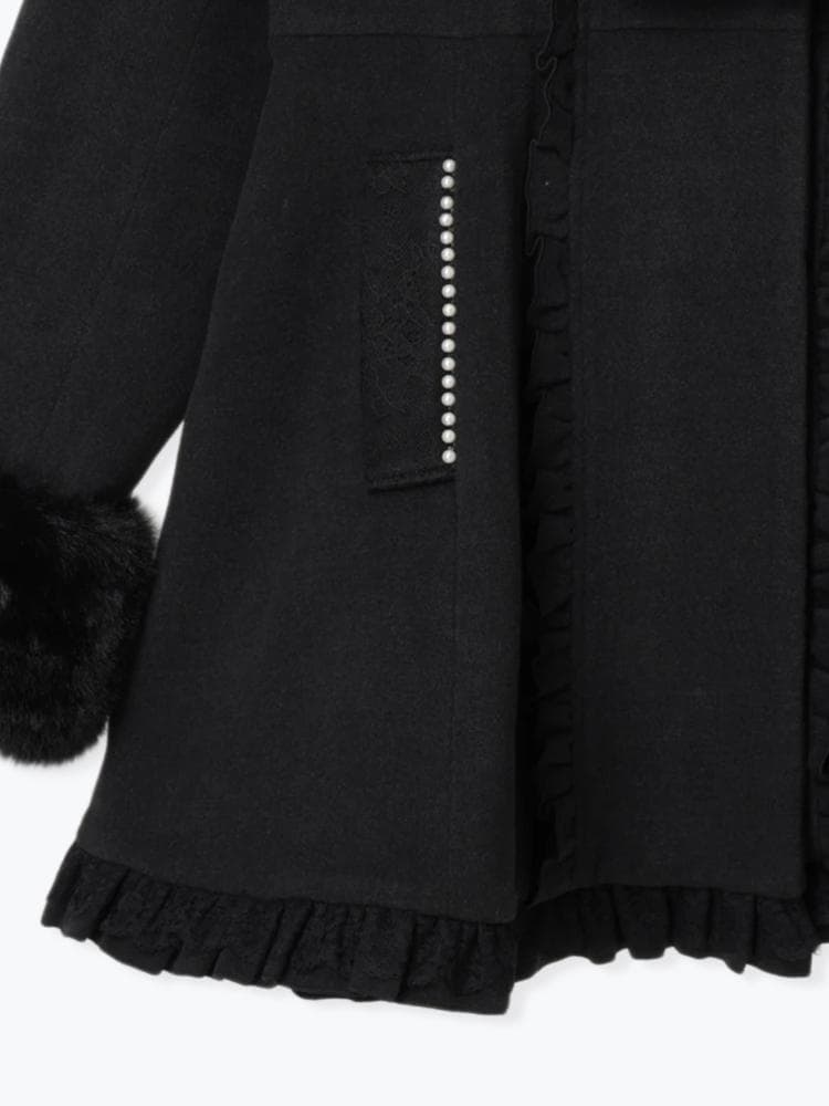 [NOEMIE]新品ゴシックフリルレースアップケープコート