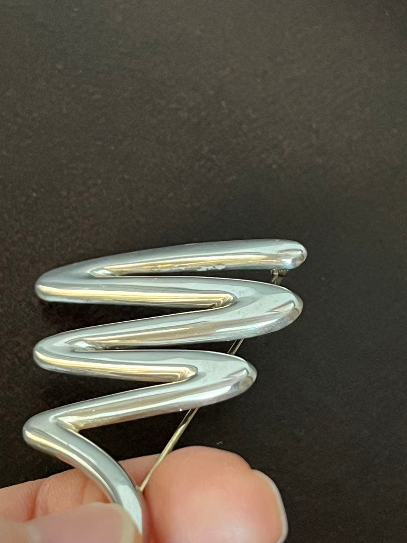 ティファニー パロマピカソ　スクリブル　ジグザグブローチ　ラージサイズ　シルバー