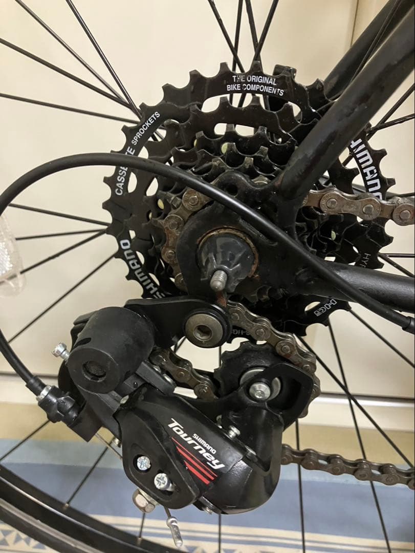 Panasonic 黒 クロモリ ロードバイク 700C