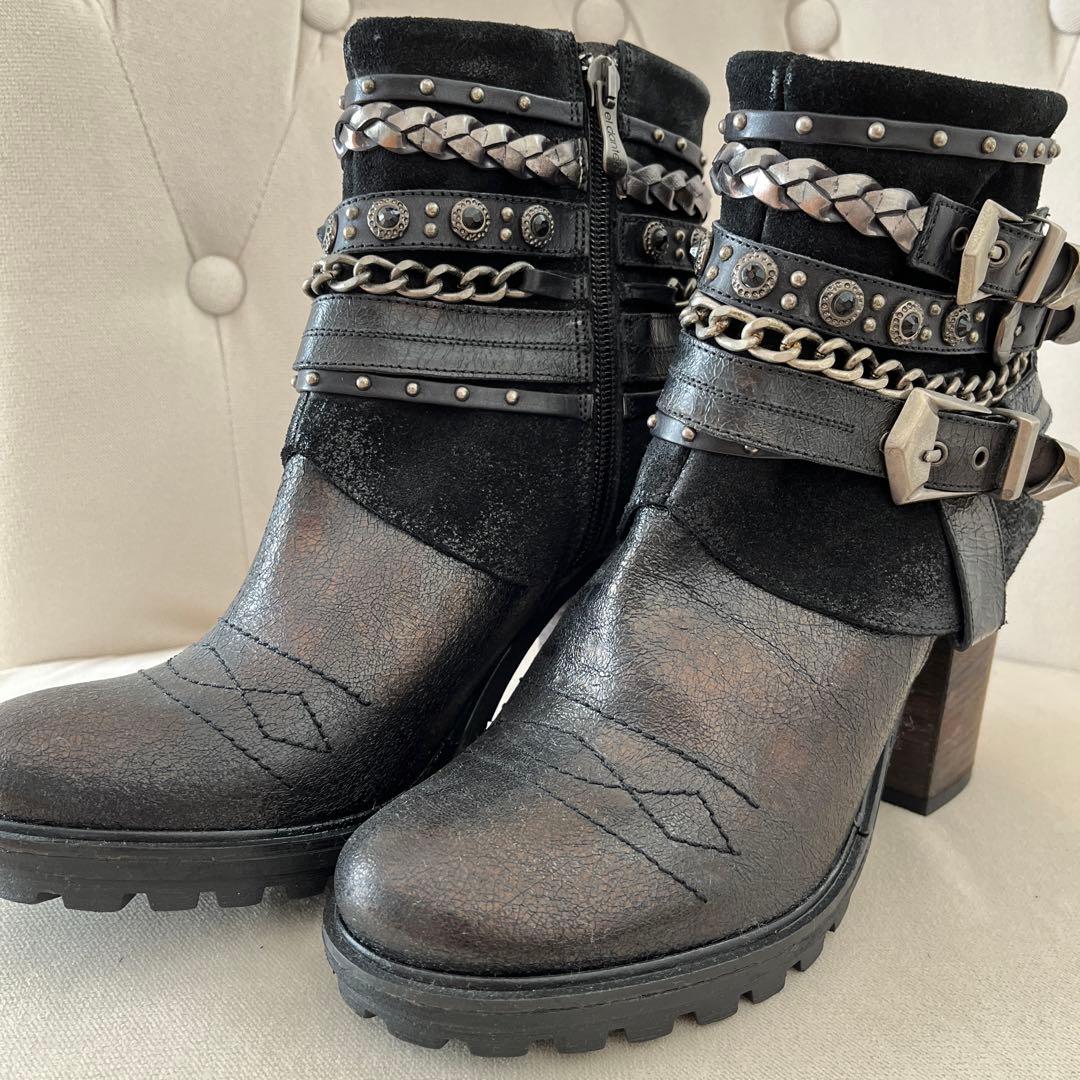 el dantes スペイン製 サイドジップ チェーン y2kフェアリーグランジ