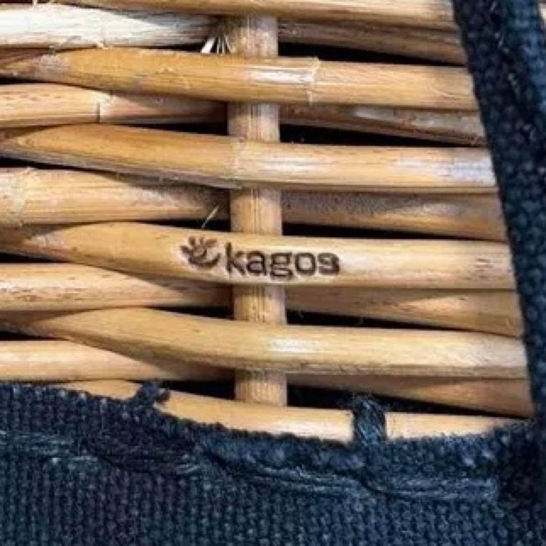 ふくこエバゴス かごバッグ ショルダー 2way ブラック　ステッチ