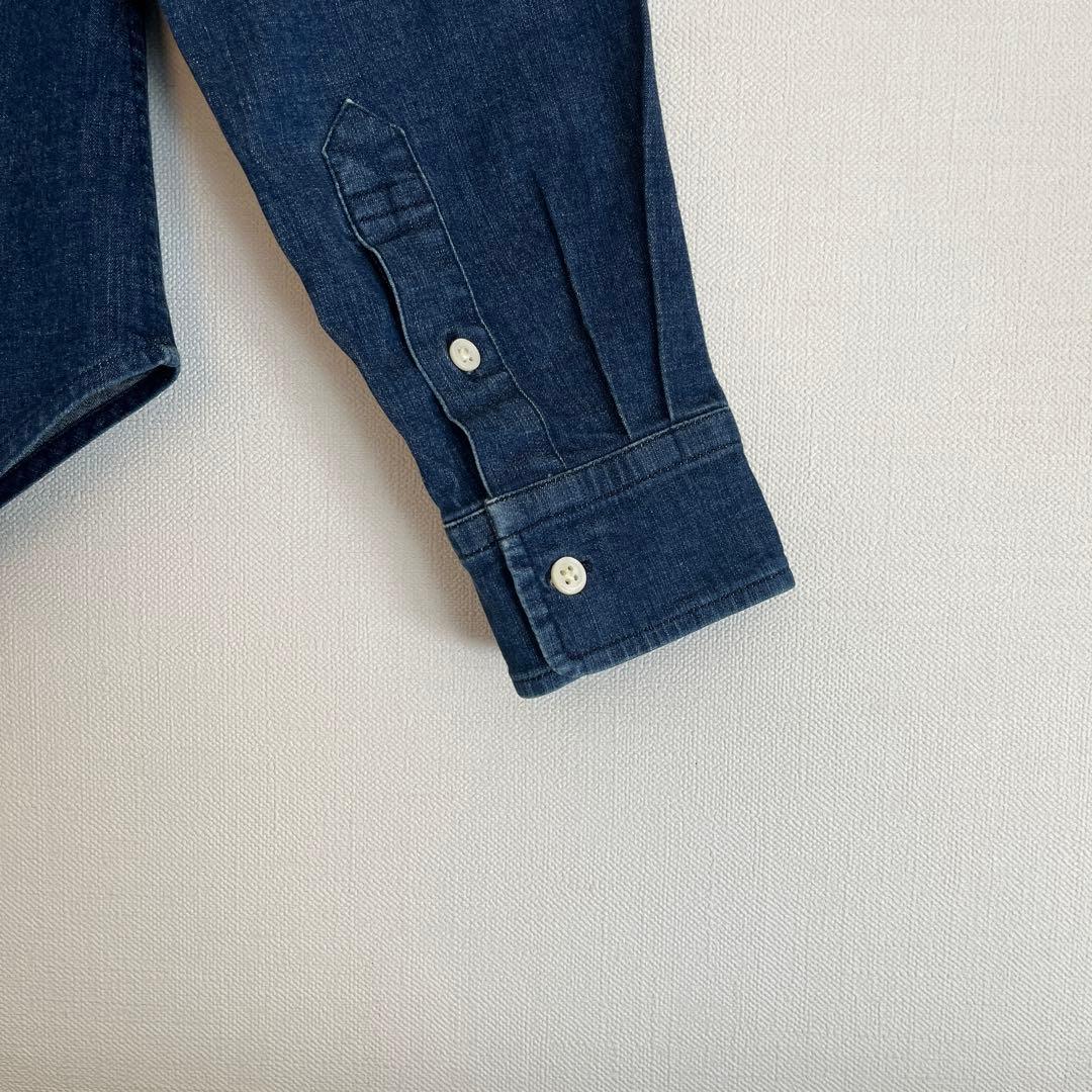 【超レア着用感少ない美品】ラルフローレンデニムシャツ160しっかりとした厚手生地