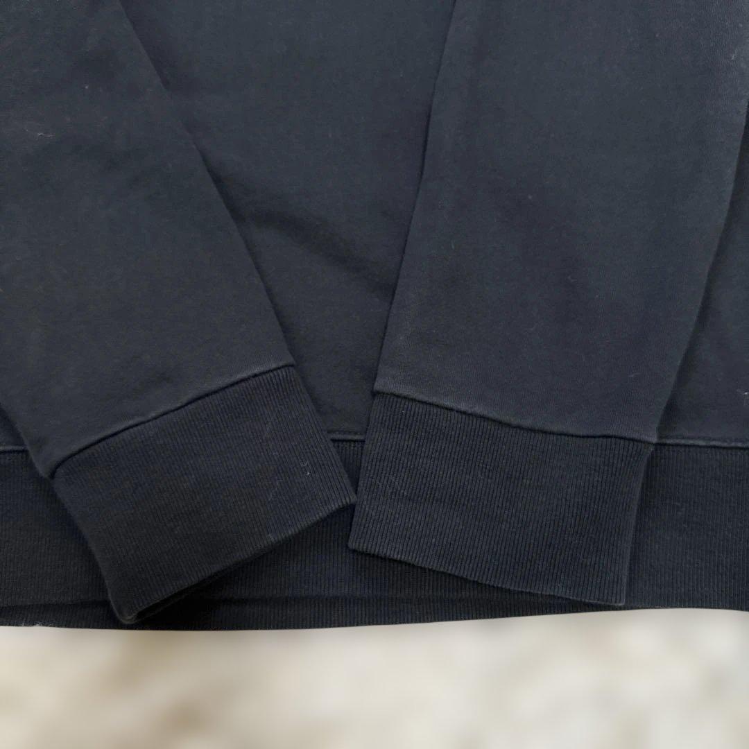 メゾンキツネ スウェット トレーナー 黒 ワンポイント ロゴ 刺繍