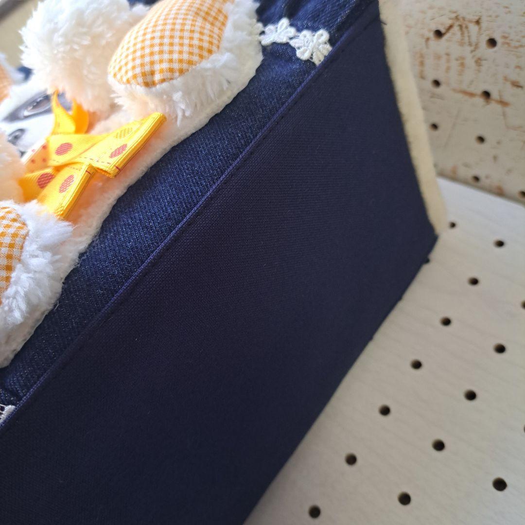 琉*茶様 コヤンイサムチョン　バニー　デニムリメイクフリルトートバッグ