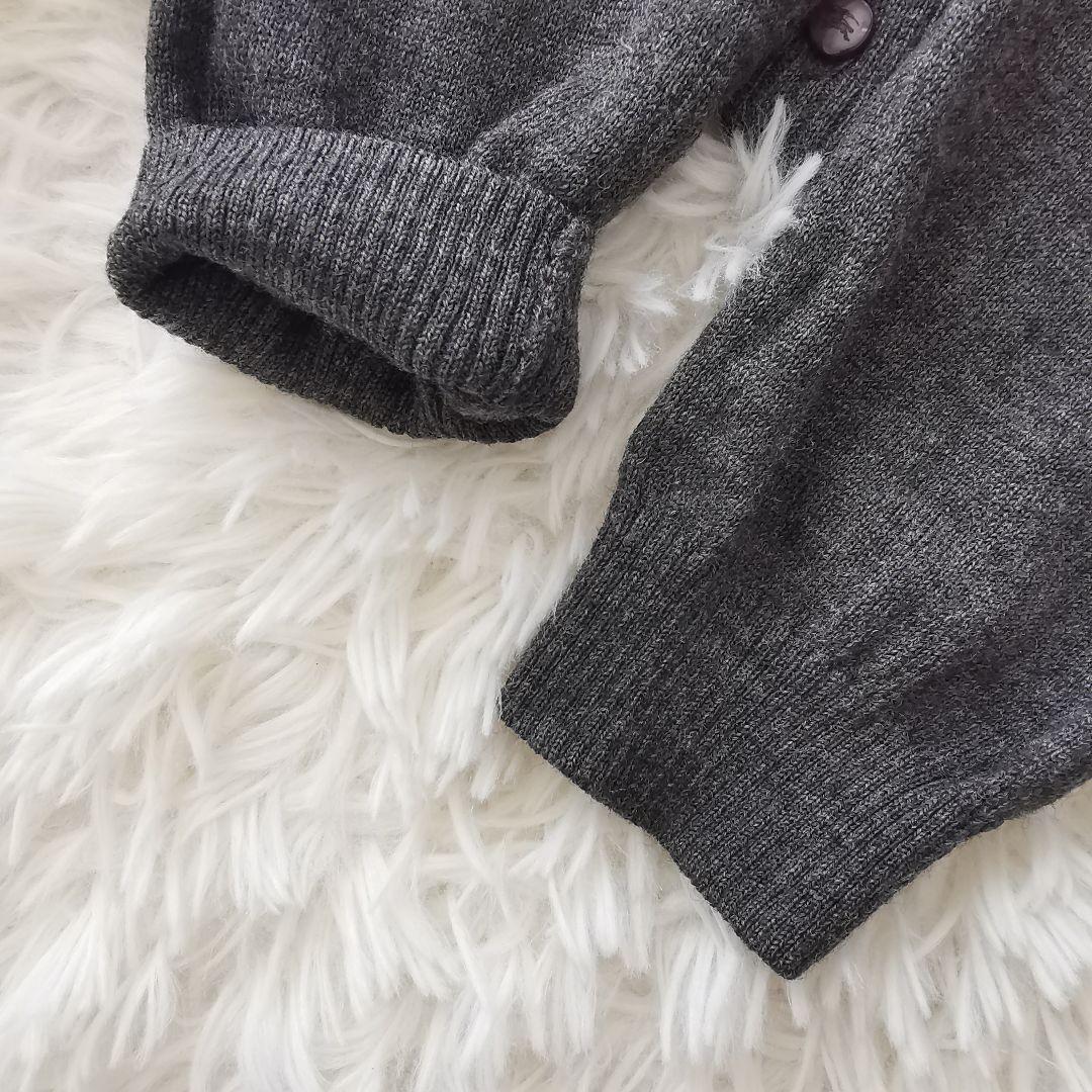 バーバリー ホースロゴ刺繍 ノヴァチェック ウール カーディガン グレー 38