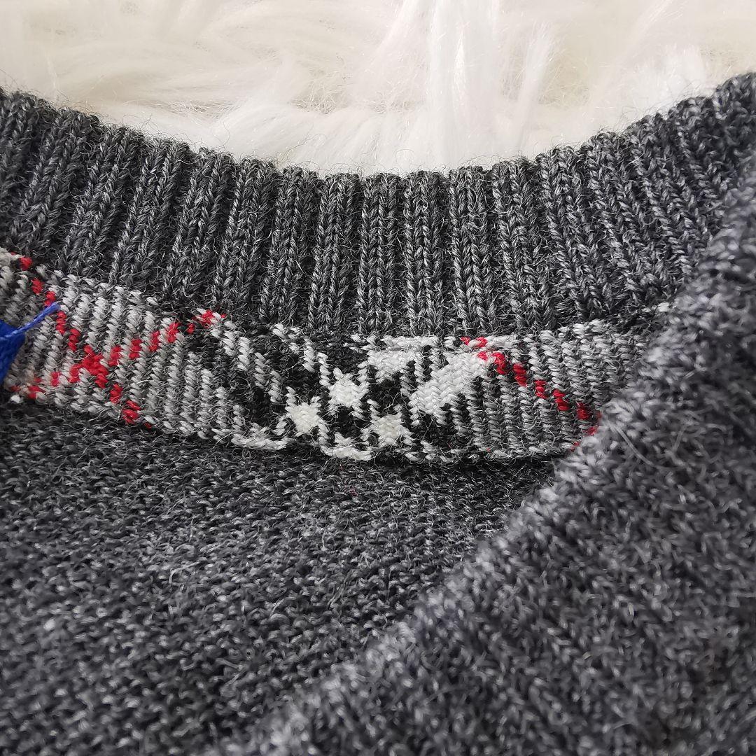 バーバリー ホースロゴ刺繍 ノヴァチェック ウール カーディガン グレー 38