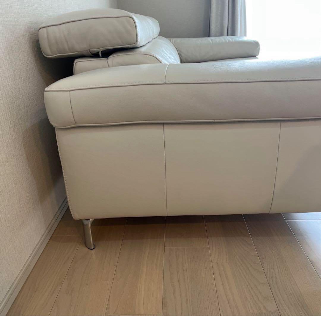 専用　セール！定価22万　高級本革ソファー白2.5S 革　ヘッドレスト可動