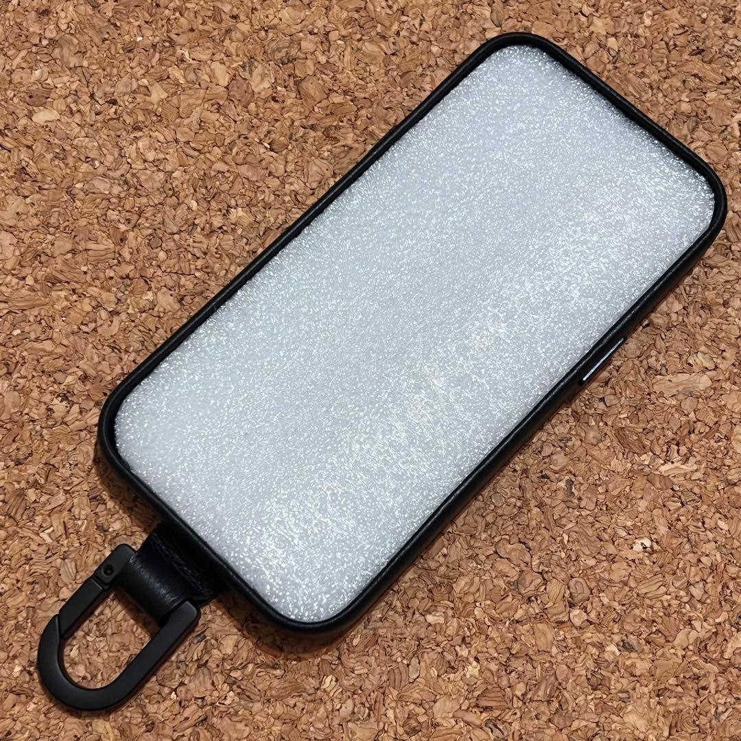objcts.io カラビナ iPhone14ケース MagSafe レザー 黒