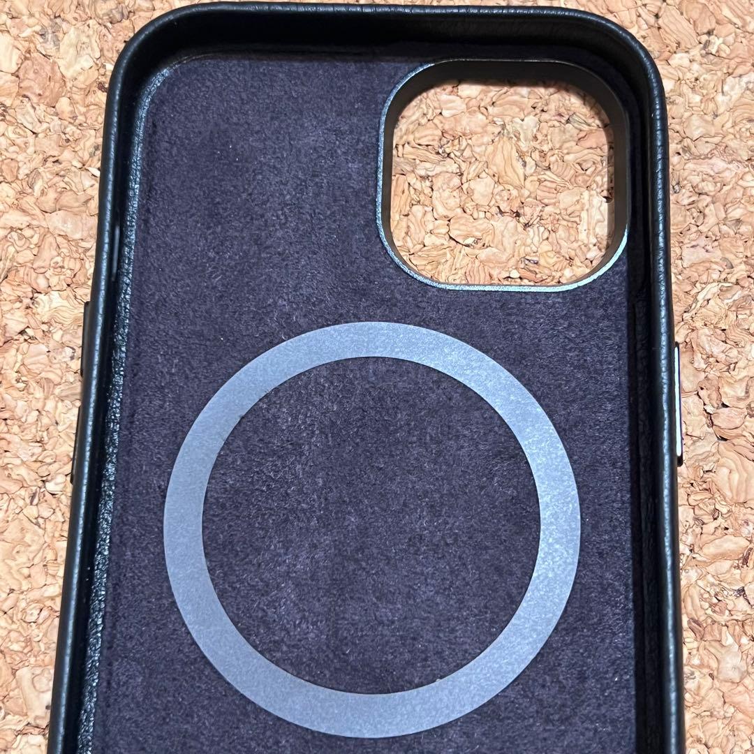 objcts.io カラビナ iPhone14ケース MagSafe レザー 黒