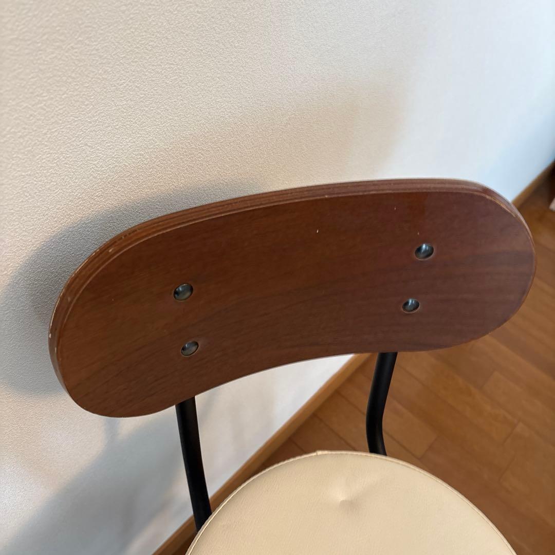 カウンターチェア2脚セット*ベージュ×ブラウン背もたれ　バーチェア スツール