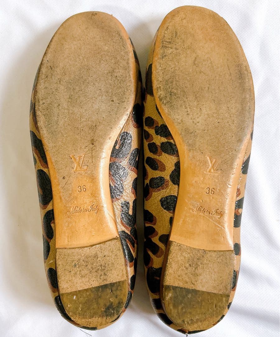 ルイヴィトンLOUISVUITTONフラットシューズ レオパード36 23cm