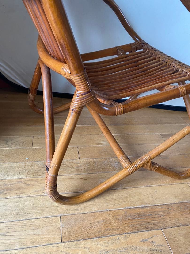 70s 80s ヴィンテージ ラタン チェア　希少　昭和 椅子 レトロ アジアン