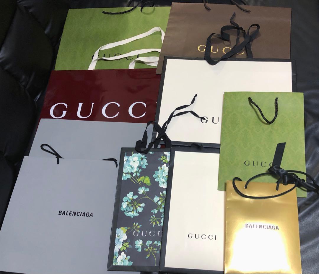 グッチ　バレンシアガ　財布空箱、小物空箱、保存袋、リボン、ショッパー　ブルームス