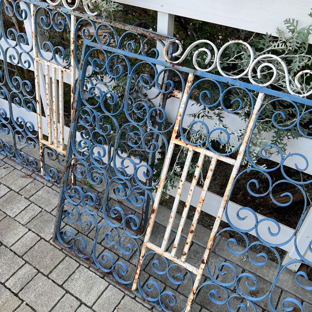 英国アンティークアイアンフェンス2枚セット