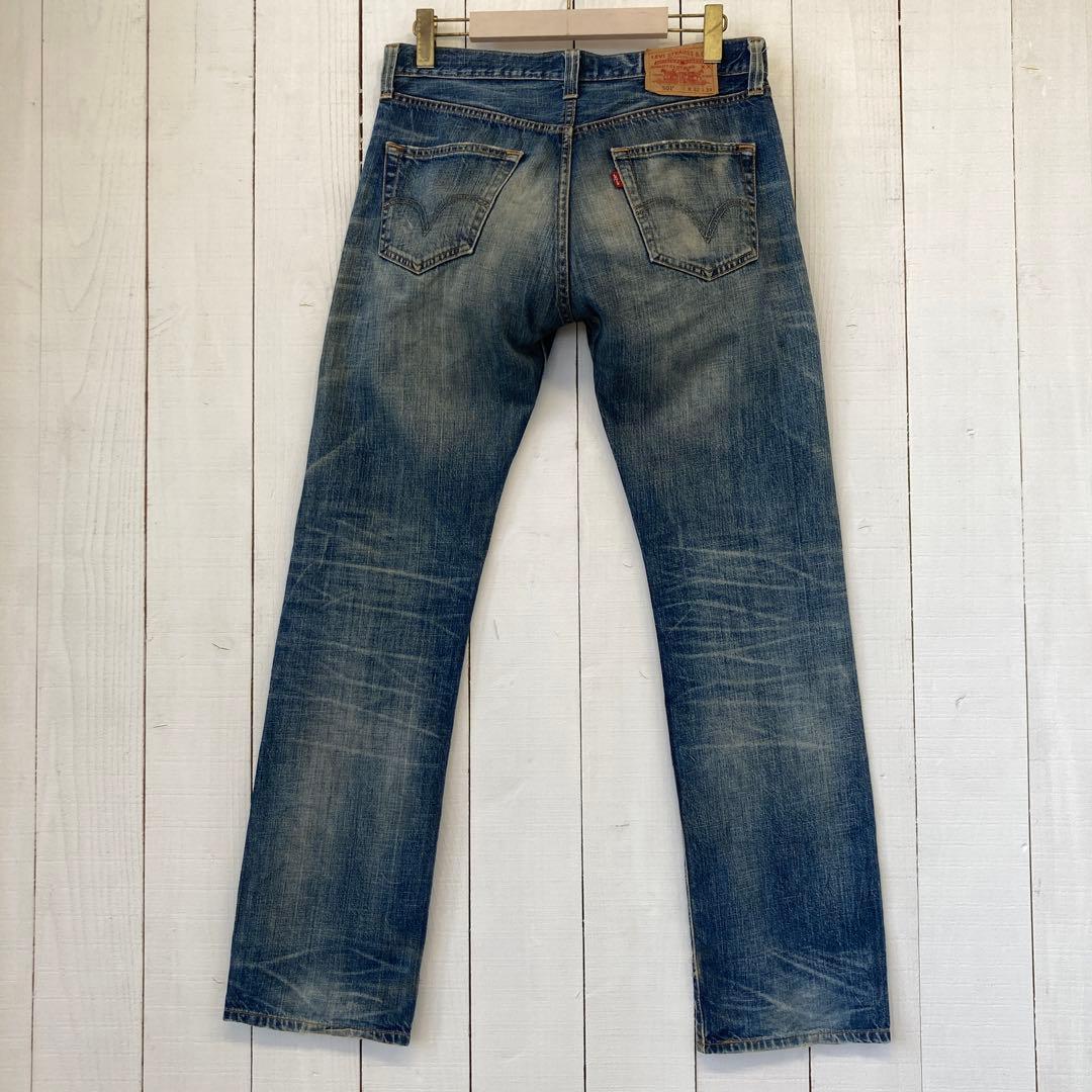 ★送料無料★Levis501★濃紺インディゴ 鬼ヒゲ ★00年代☆W32