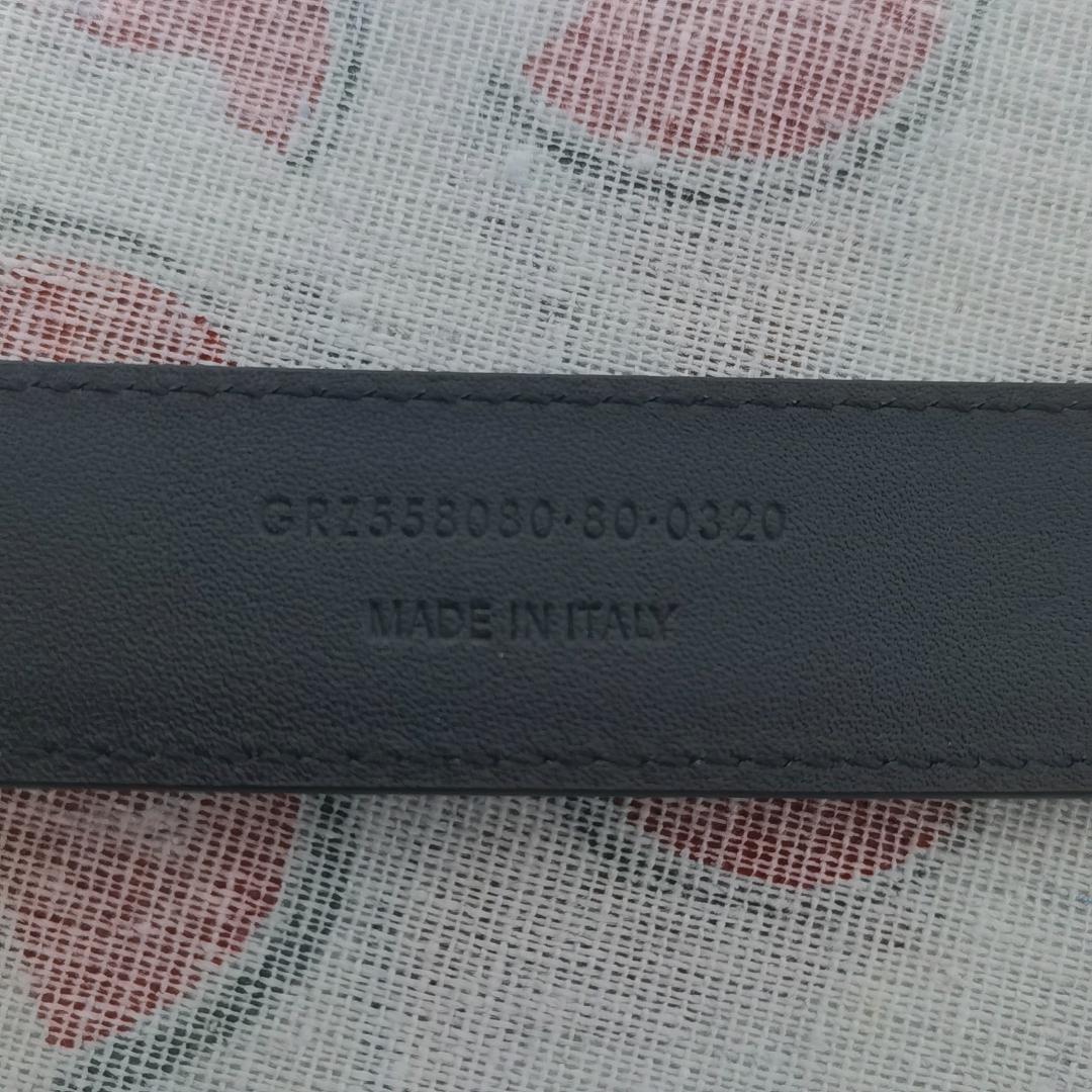 SAINT LAURENT Monogram ロゴ レザー ベルト 95cm