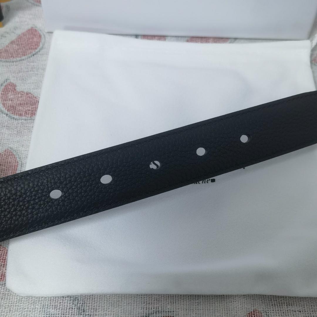 SAINT LAURENT Monogram ロゴ レザー ベルト 95cm