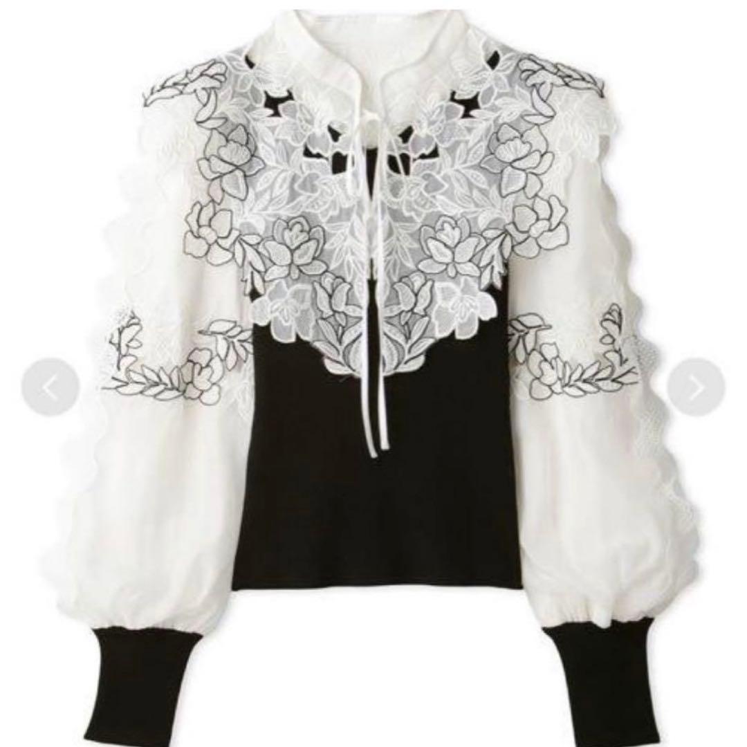 snidel スナイデル レースカラーニ ットプルオーバー