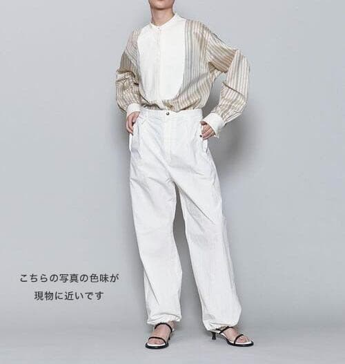 美品 ROKU ロク 2,8万 バンドカラーブラウス B&Y アローズ C551