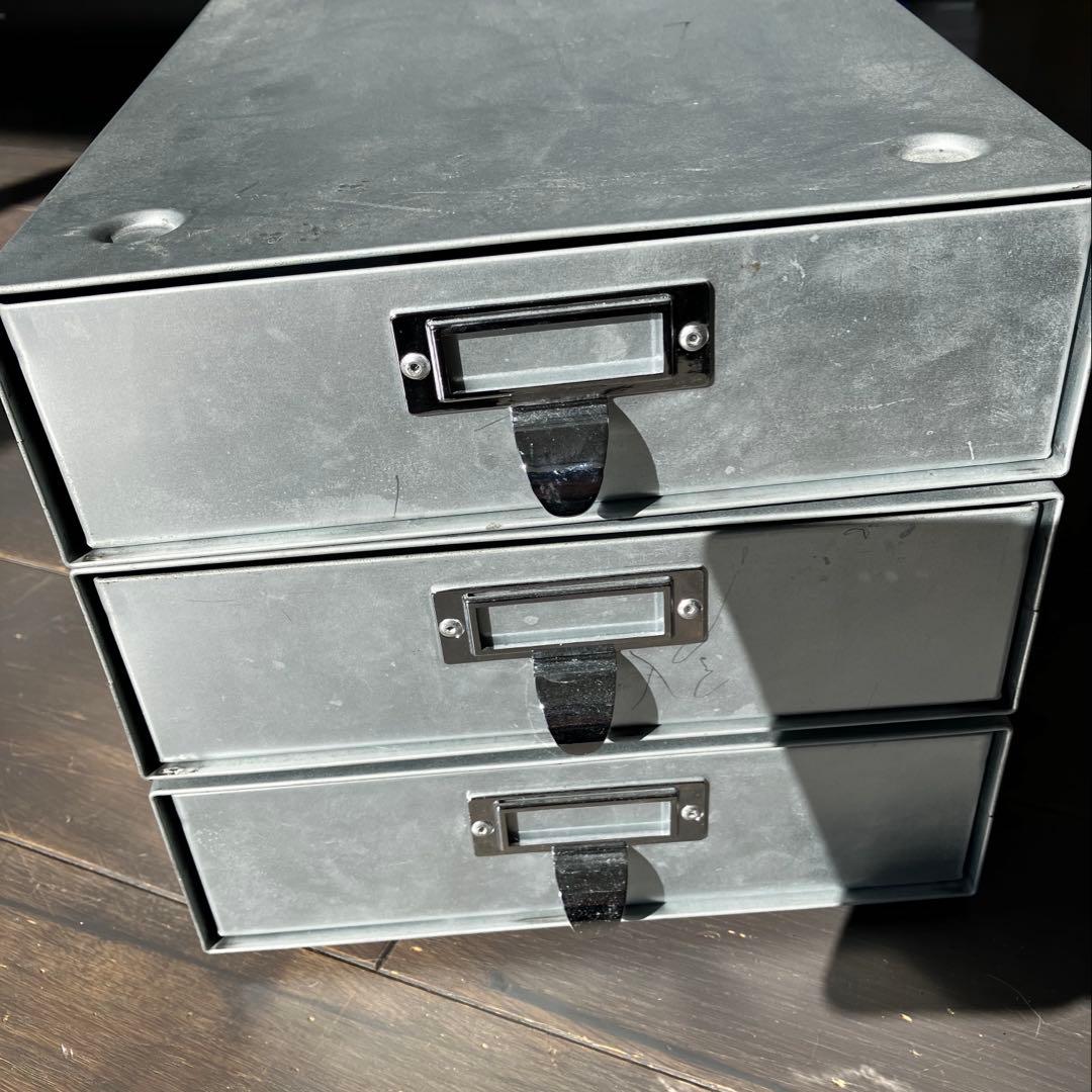 ダルトン　3段金属引き出しボックス シルバー