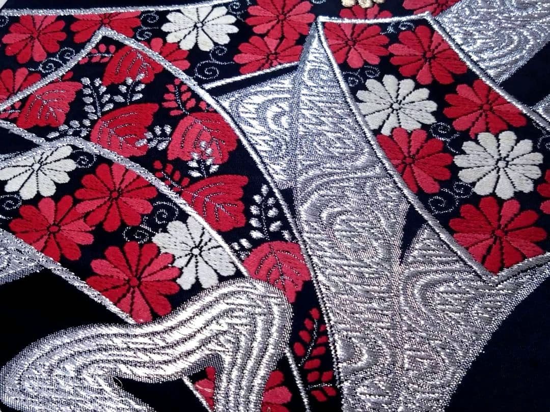 B186★豪華黒地刺繍高級袋帯13点まとめ売り★個人差着用/振袖/着物/リメイク