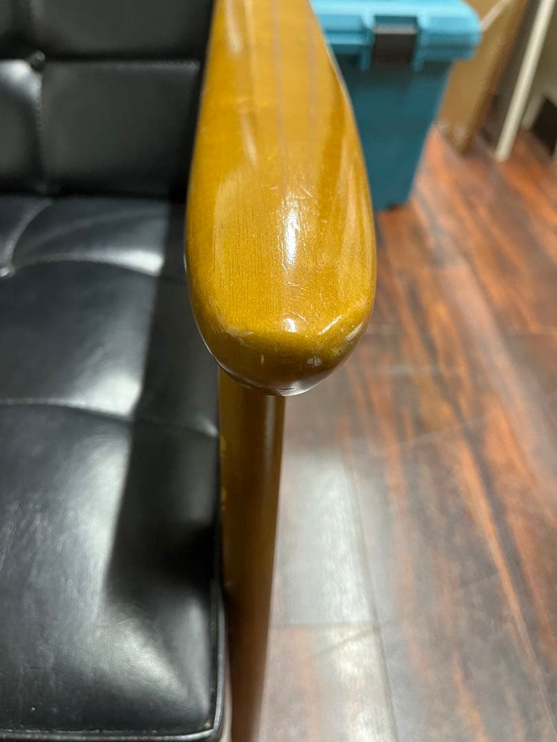 カリモク karimoku アームチェア 1人掛け ブラック レザー 木製 椅子