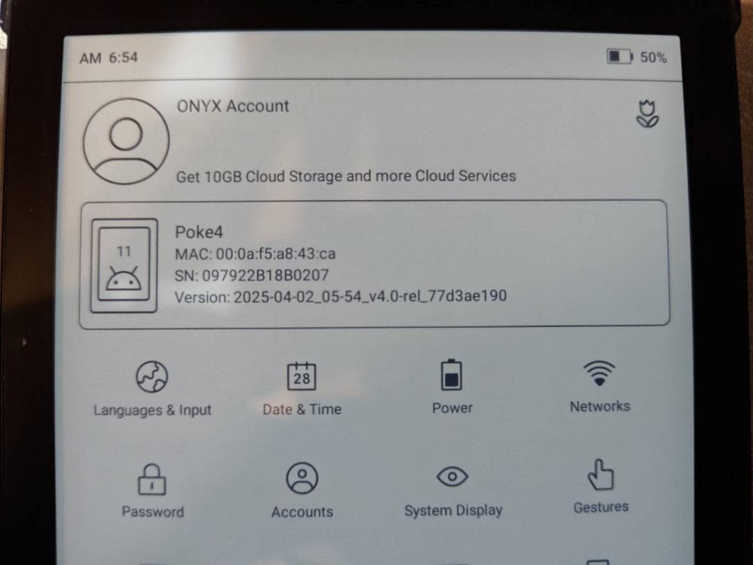【訳あり品】BOOX Poke4 Androidタブレット【日本語出ません】