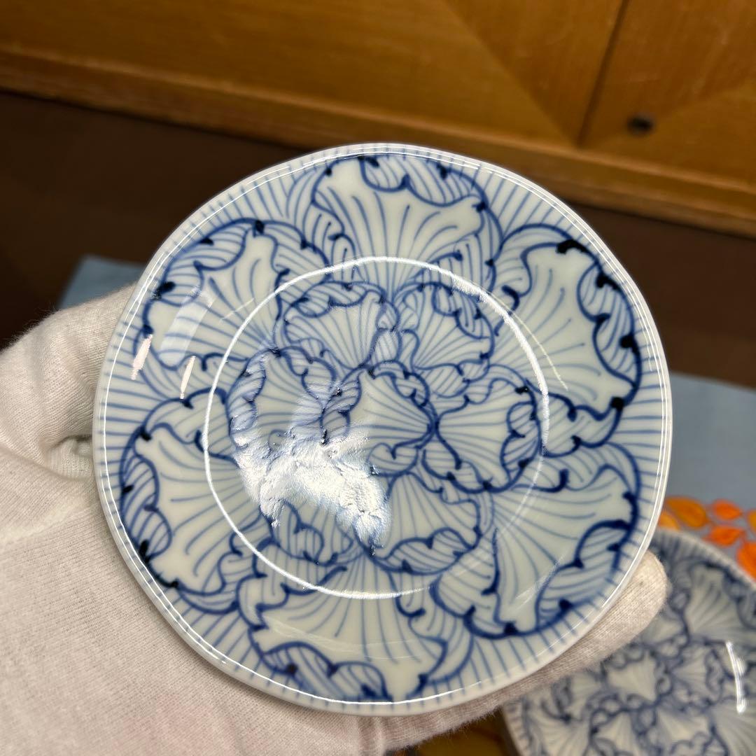 そうた窯　染付花弁紋　小鉢揃と小皿揃　美品
