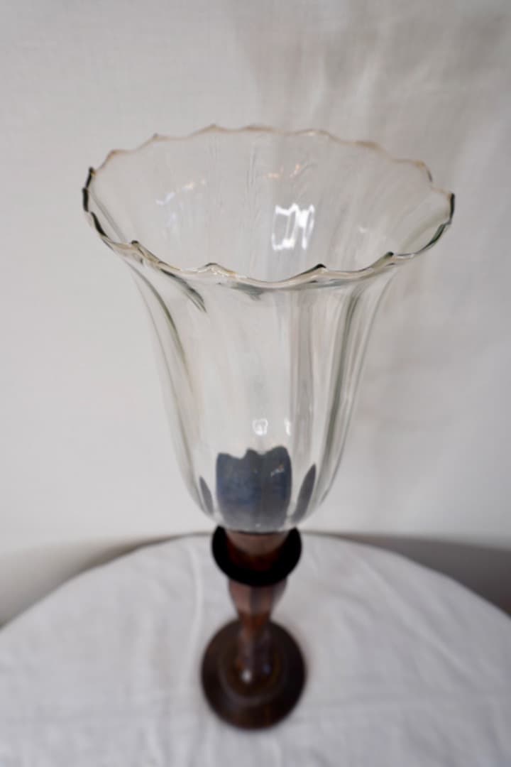 ヴィンテージ キャンドルホルダー ガラス燭台