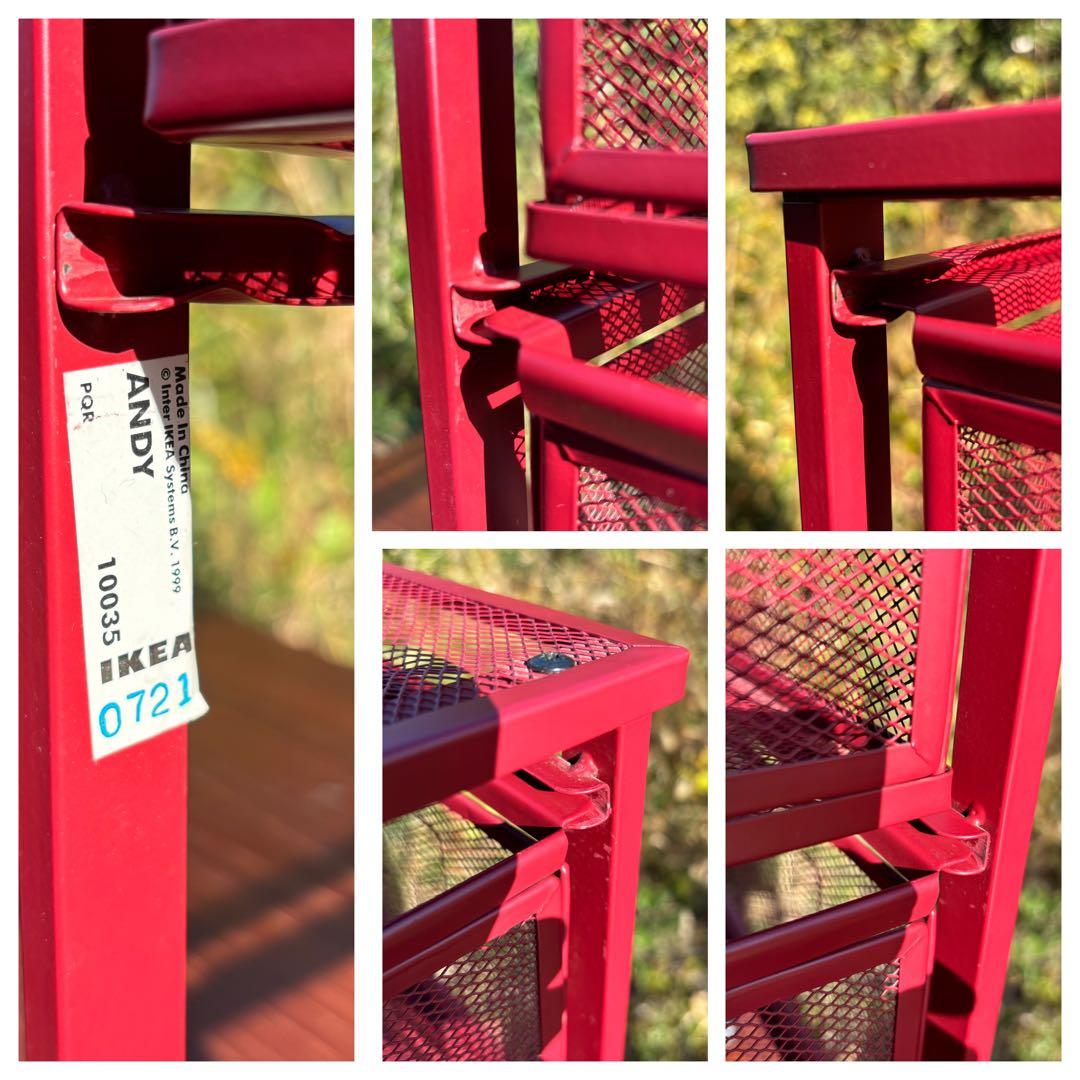 廃盤 稀少品　IKEA ANDY 赤 キッチンワゴン ポストモダン