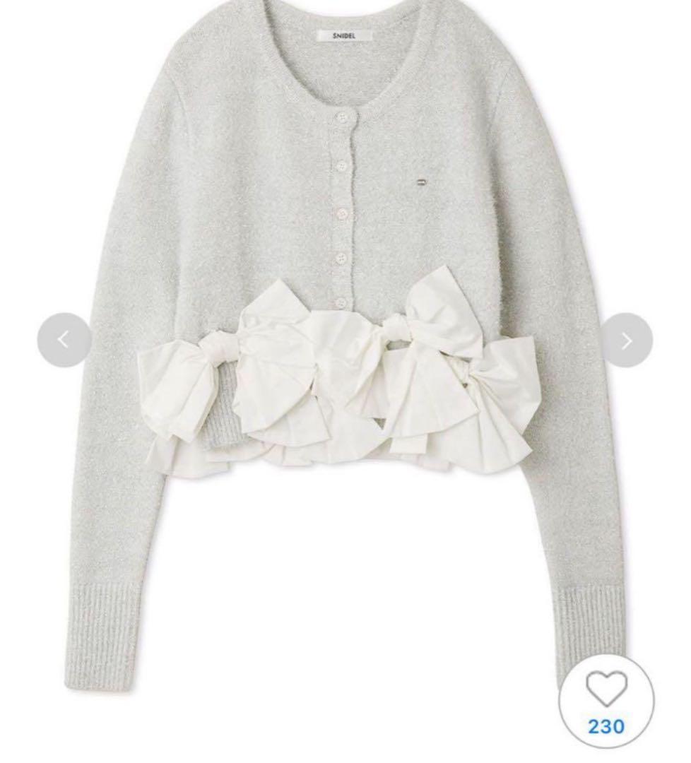SNIDEL スナイデル リボンモチーフカーディガン