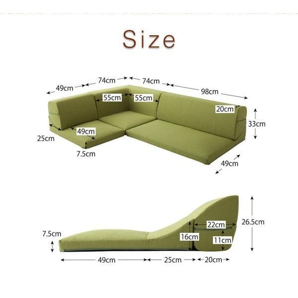 最安値！新品！送料込み！ ローソファー 3人掛け ソファーベット カウチ 13