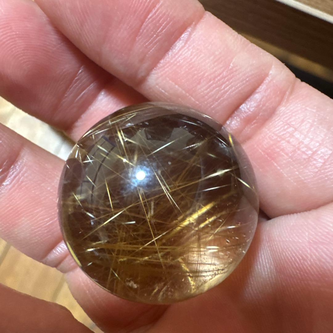 【極上品】コレクション級　ゴールドルチルスフィア 丸玉　約3.1cm 鑑別書付き