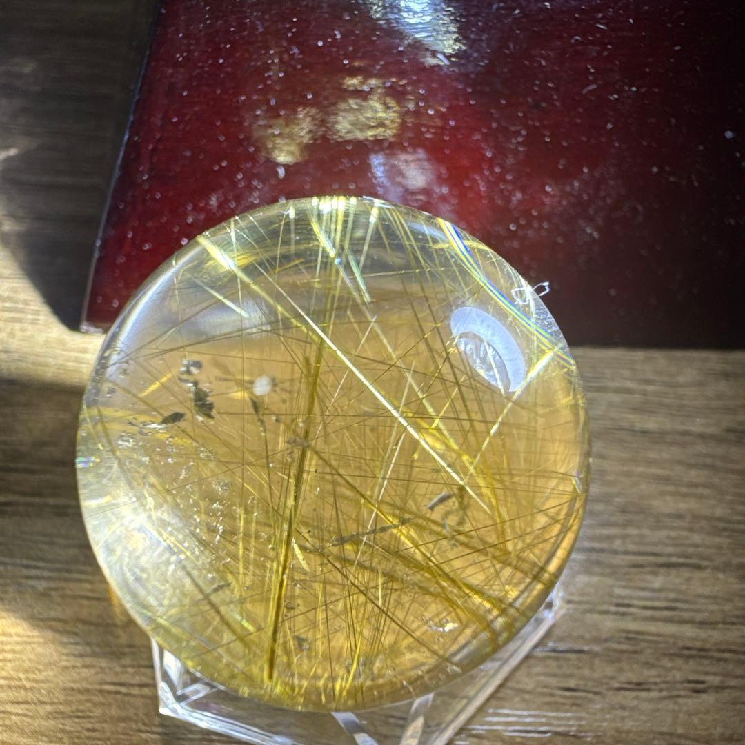 【極上品】コレクション級　ゴールドルチルスフィア 丸玉　約3.1cm 鑑別書付き