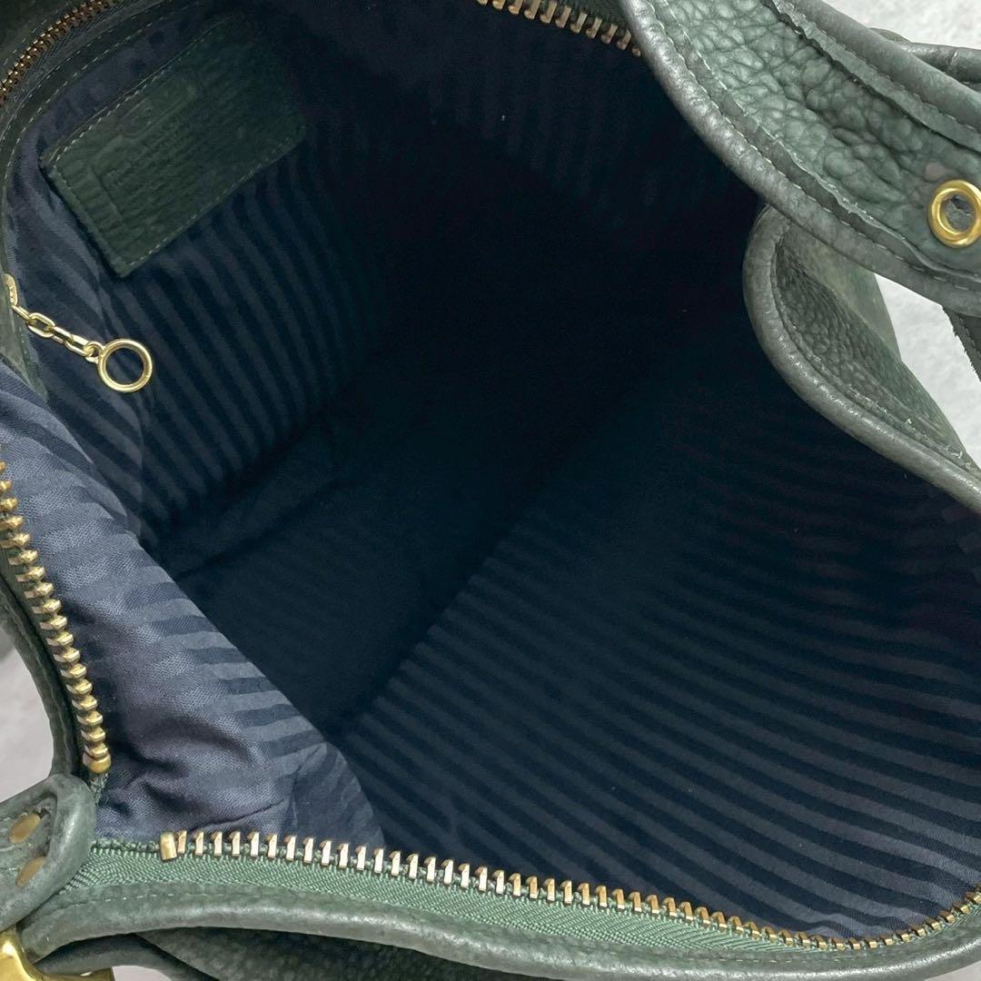 ✨稀少カラー✨美品✨オールドコーチ　バケットバッグ　肩かけ　ヌバックレザー　緑