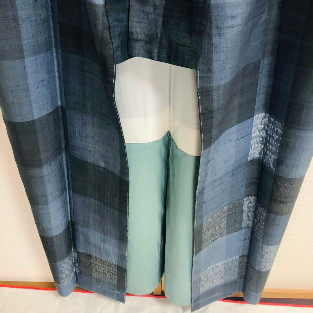 【未使用　トールサイズ】生紬　吉澤与一　付下げ　裄丈70.5 身丈169