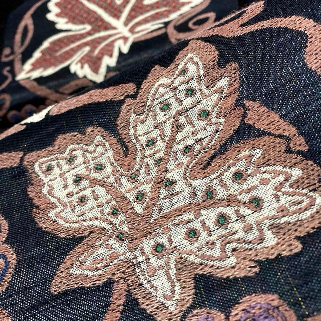 専用ページ　正絹　六通袋帯【本草木染　葡萄唐草】