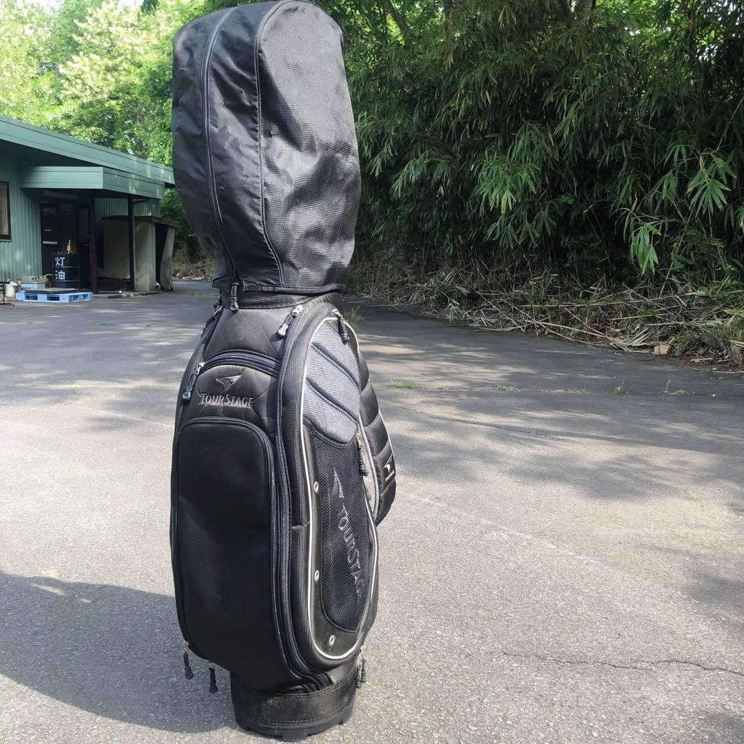 ツアーステージ TOURSTAGE キャディバッグ ブラック フード付き