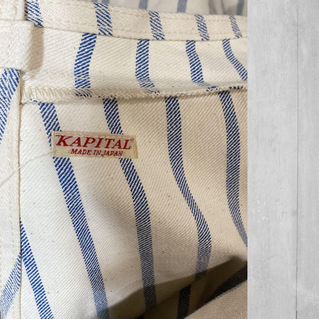 劇レア キャピタル ストライプ デニム エプロン ドレス KAPITAL 児島