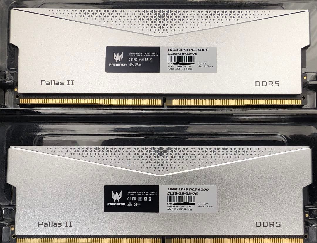 Acer Predator DDR5 6000MHz 32GB(16GBx2枚)