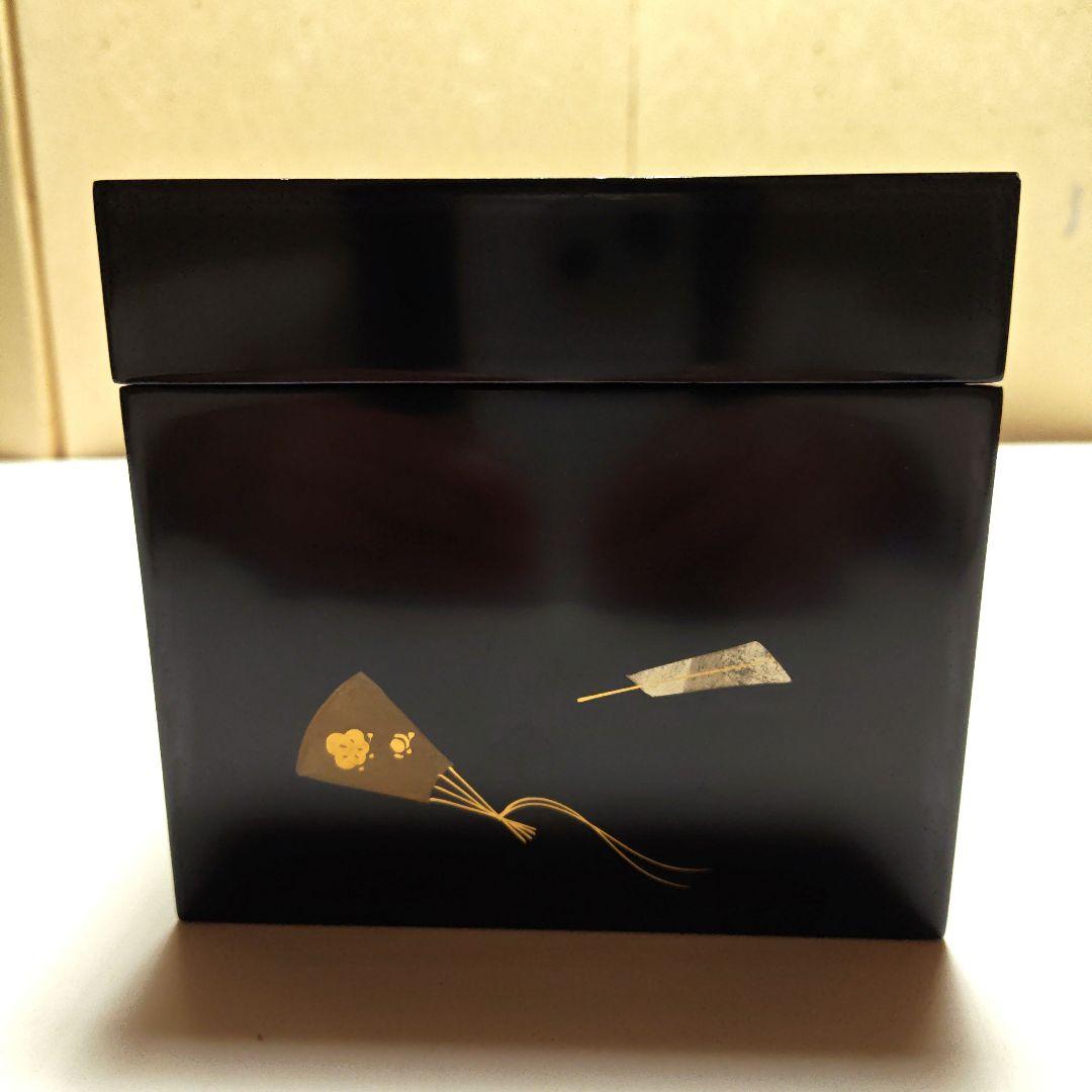 茶道具　真塗扇面ちらし茶箱