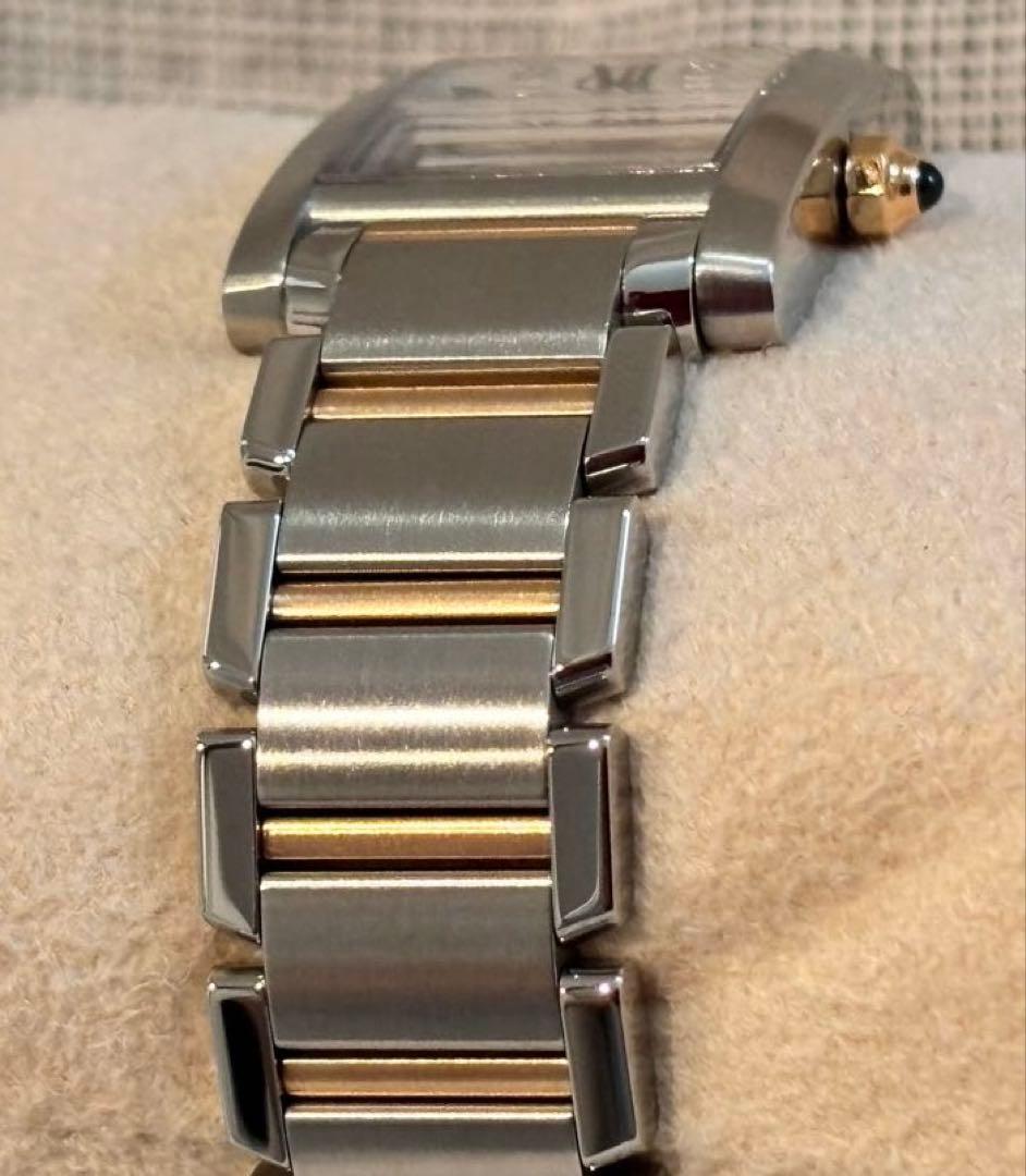 カルティエ 腕時計 タンクフランセーズシルバー 金K18PG コンビ11Pダイヤ