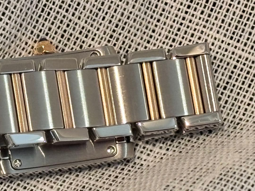 カルティエ 腕時計 タンクフランセーズシルバー 金K18PG コンビ11Pダイヤ