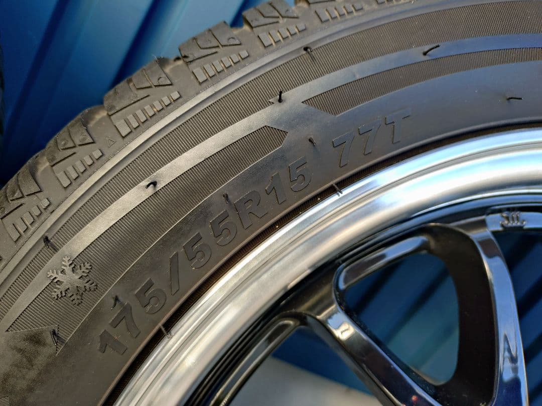 美品ホイール バリ山 スタッドレス 175/55R15 2022年製 2本分①