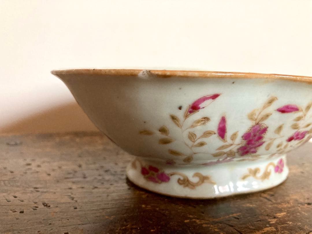 稀少　骨董　色絵　アンティーク　菓子鉢　唐物　清　粉彩　古伊万里