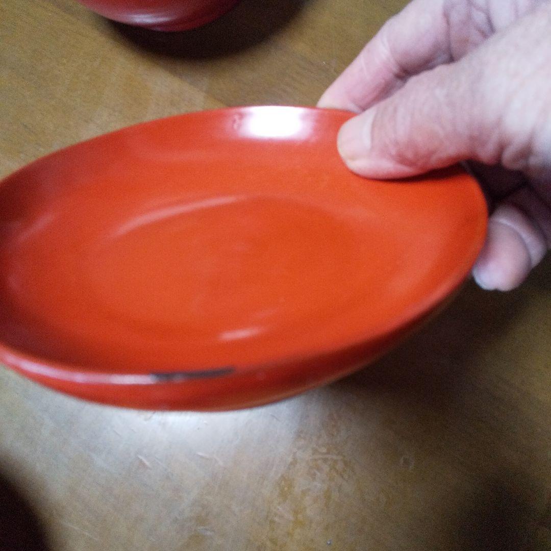 木製、朱色 丸型 汁椀 20個セット