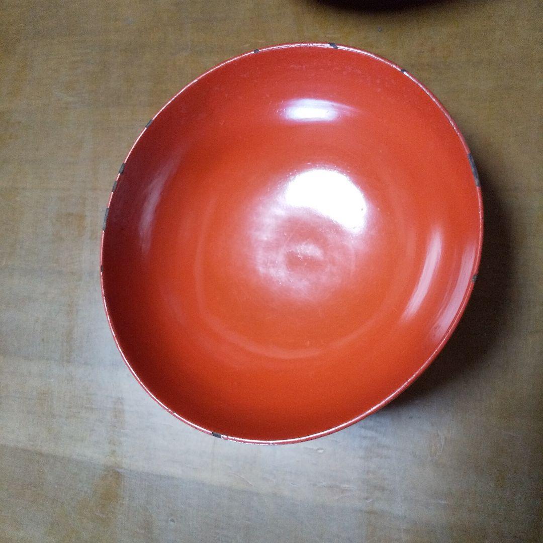 木製、朱色 丸型 汁椀 20個セット