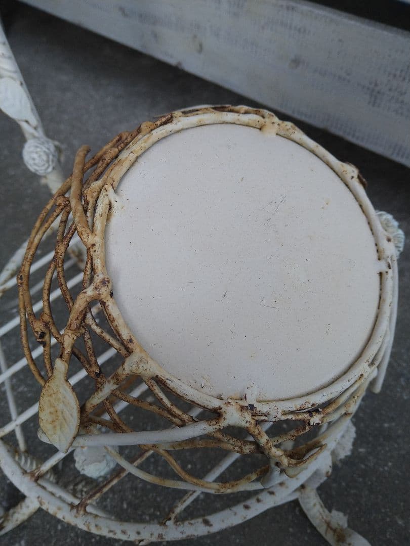 アンティーク調 花台 シャビー 小鳥