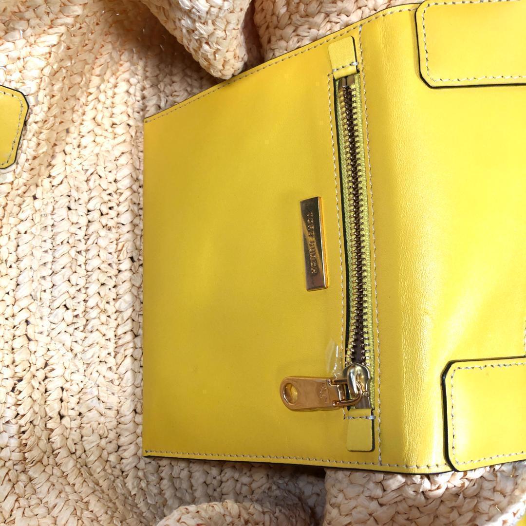 Tory Burch Ella かごバッグ トート ストローレザー イエロー