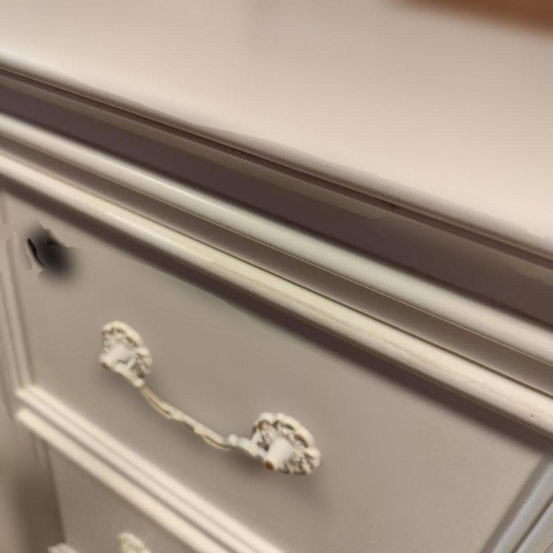 リュバンシュ ロココ アンティーク風 キー付 ホワイト洋服ダンス キャビネット